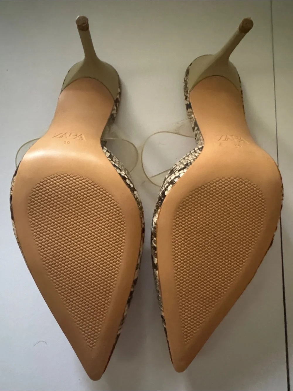 Zara snakeskin heels